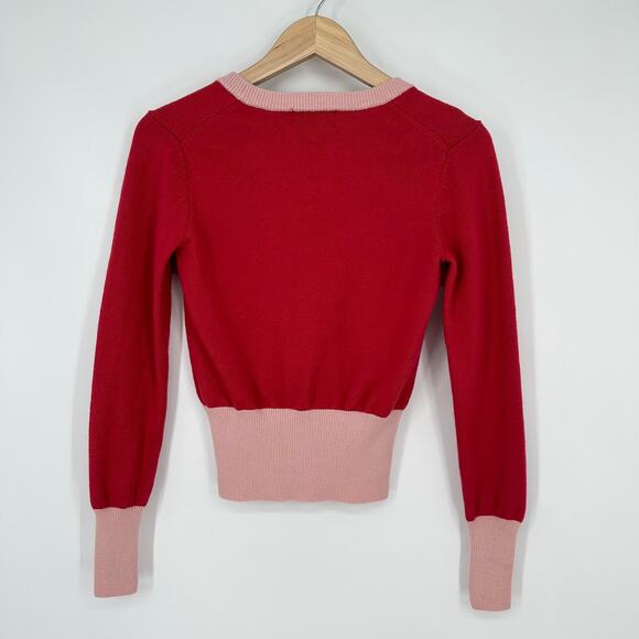 Vintage 90’s Evisu Sweater Women’s Wool Scoop Neck Embroidered Logo Pullover - Picture 9 of 14